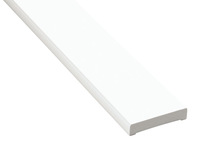 Indfatning glat plast hvid - 14 x 65 mm x 2,2 meter